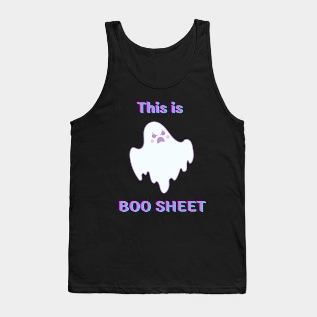 Boo Sheet Cute Kawaii Ghost Halloween Spooky Season Tank Top by ThievingNargles